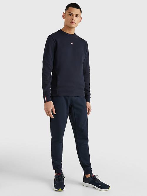 Blue Tommy Hilfiger Sport Essential Organic Cotton Men's Sweatshirts | TH273WED