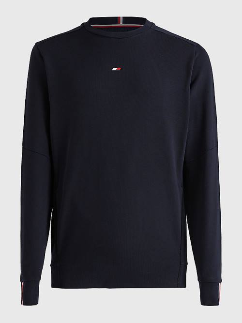 Blue Tommy Hilfiger Sport Essential Organic Cotton Men's Sweatshirts | TH273WED