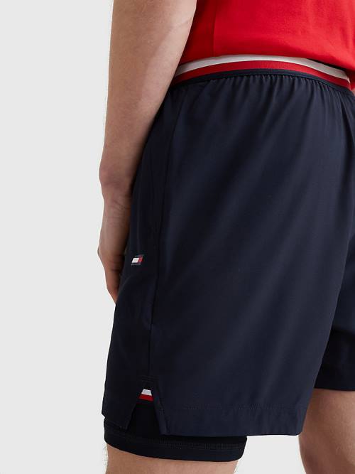 Blue Tommy Hilfiger Sport Essential Performance 2-In-1 Men's Shorts | TH482SEZ