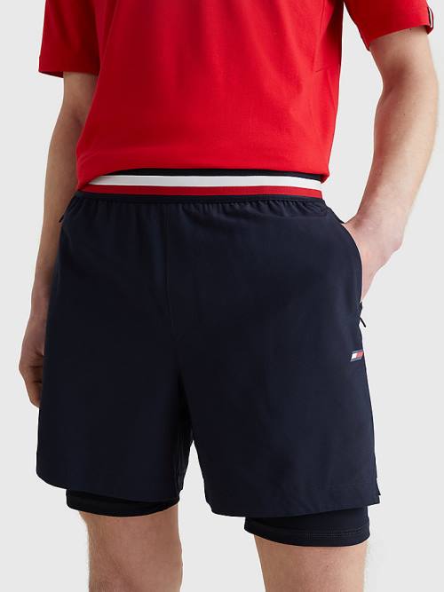 Blue Tommy Hilfiger Sport Essential Performance 2-In-1 Men\'s Shorts | TH482SEZ