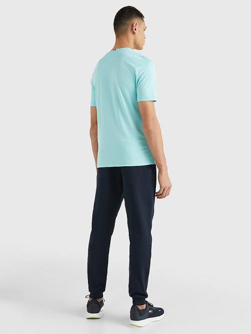 Blue Tommy Hilfiger Sport Essential Slim Fit Recycled Men's T Shirts | TH531MRN