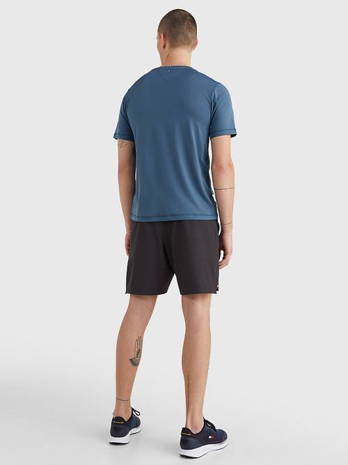 Blue Tommy Hilfiger Sport Essential Slim Fit Training Men's T Shirts | TH730GFY