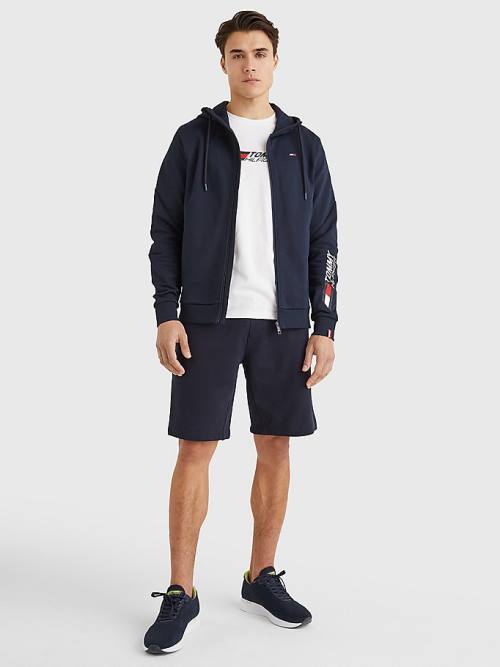 Blue Tommy Hilfiger Sport Essential TH Cool Zip-Thru Men's Hoodie | TH387DCY