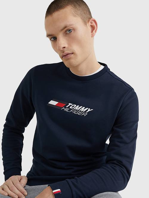 Blue Tommy Hilfiger Sport Essential TH Cool Men's Sweatshirts | TH908LVI