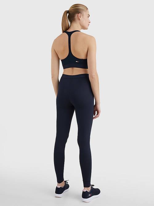 Blue Tommy Hilfiger Sport Full Length Waistband Detail Women's Leggings | TH137PXI