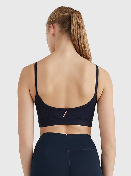 Blue Tommy Hilfiger Sport Low Support Bra Women's Underwear | TH670KML