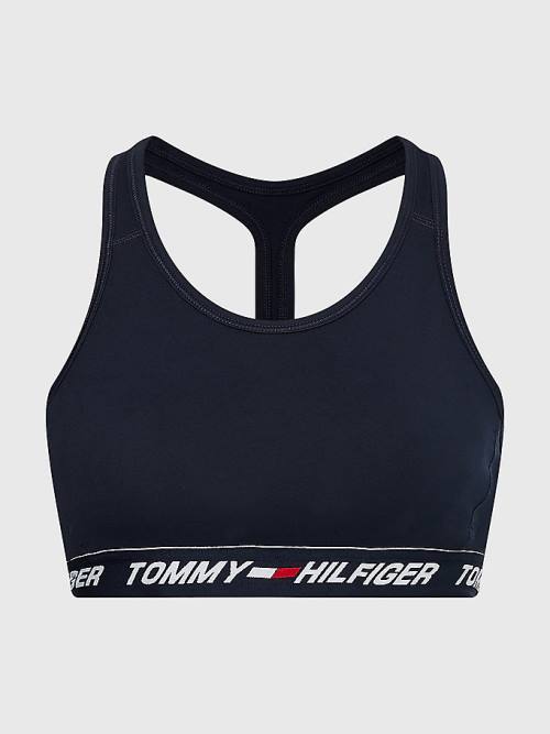 Blue Tommy Hilfiger Sport Medium Support Tape Bra Women's Underwear | TH602LEQ