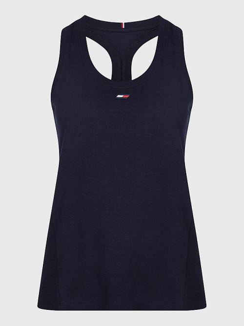 Blue Tommy Hilfiger Sport Organic Cotton Tank Top Women's T Shirts | TH147SAU