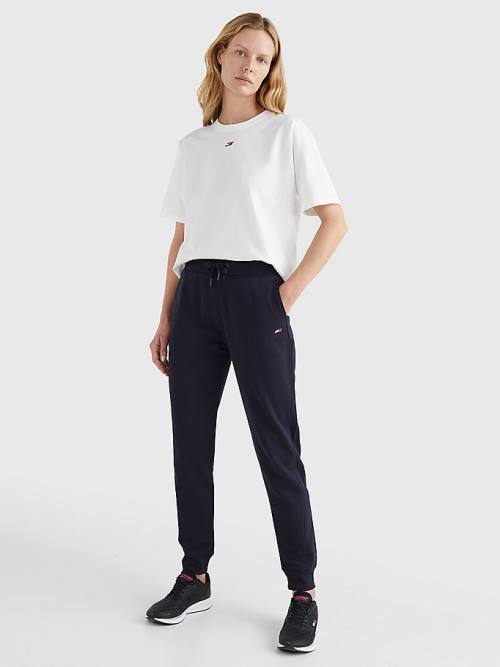 Blue Tommy Hilfiger Sport Organic Cotton Regular Fit Joggers Women's Pants | TH381PAK