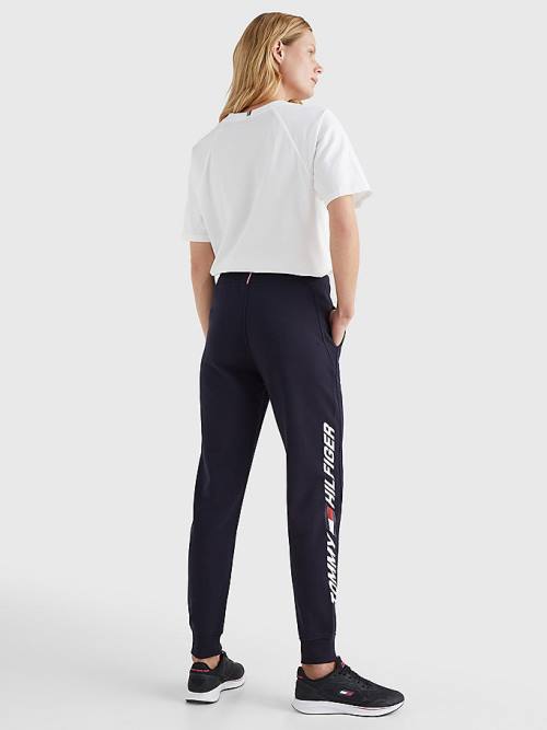 Blue Tommy Hilfiger Sport Organic Cotton Regular Fit Joggers Women's Pants | TH381PAK