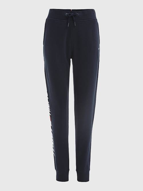 Blue Tommy Hilfiger Sport Organic Cotton Regular Fit Joggers Women's Pants | TH381PAK