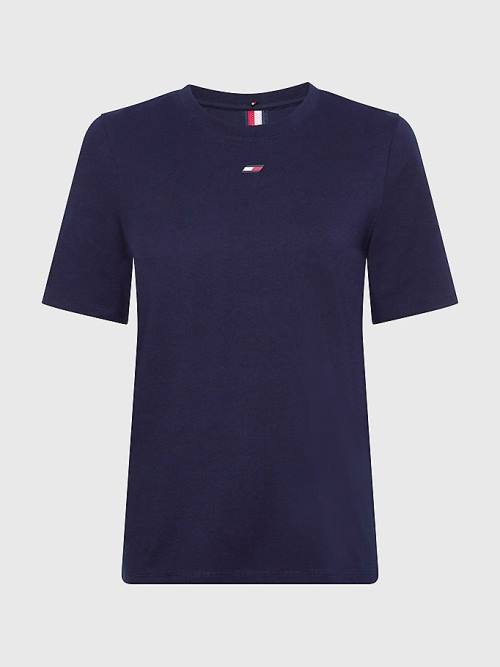 Blue Tommy Hilfiger Sport Organic Cotton Women's T Shirts | TH487ALP