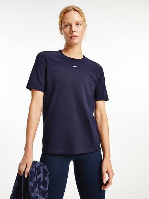 Blue Tommy Hilfiger Sport Organic Cotton Women\'s T Shirts | TH487ALP