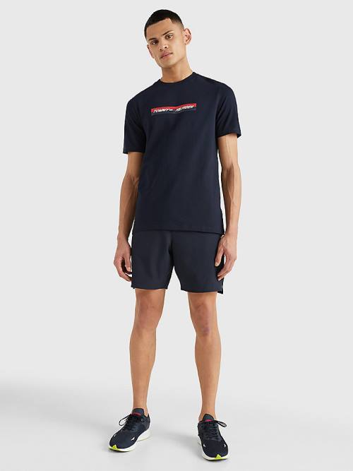 Blue Tommy Hilfiger Sport Organic Jersey Men's T Shirts | TH261CUW