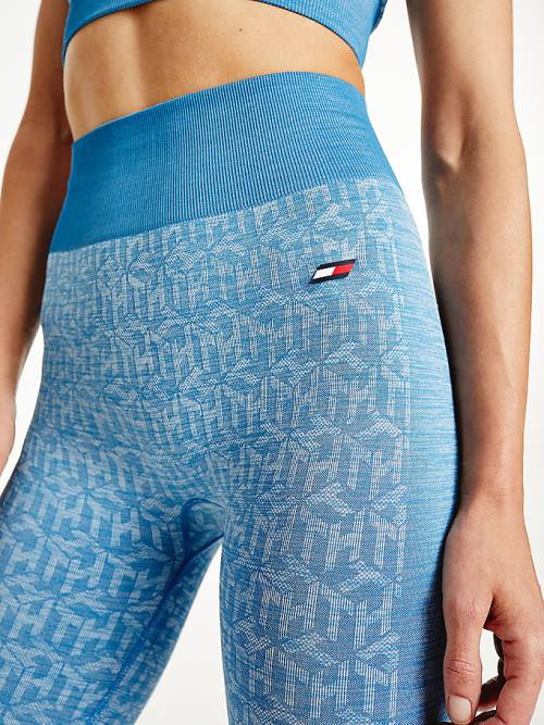 Blue Tommy Hilfiger Sport Performance Full Length Seamless Women's Leggings | TH108TPB