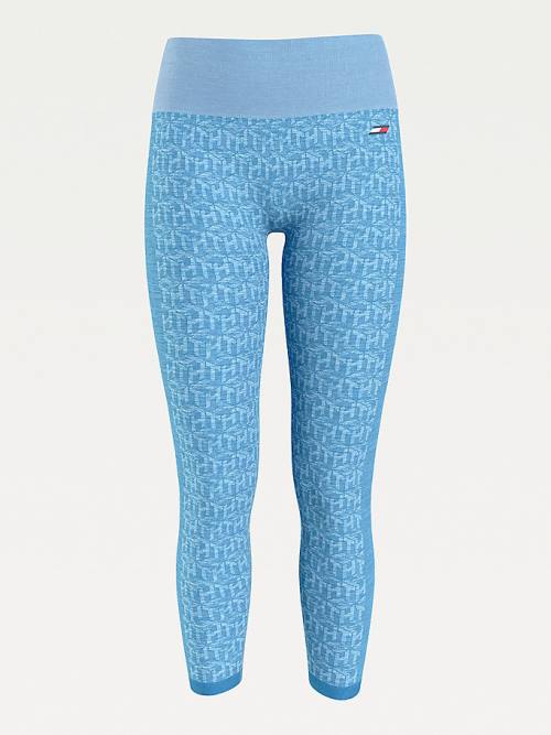 Blue Tommy Hilfiger Sport Performance Full Length Seamless Women's Leggings | TH108TPB