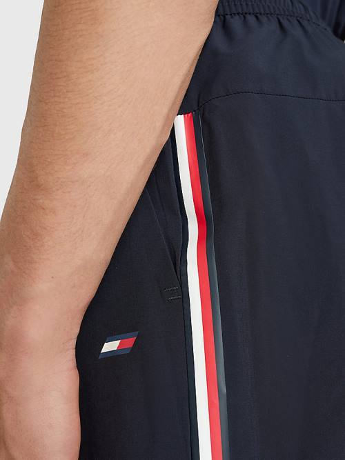 Blue Tommy Hilfiger Sport Performance Tape Training Men's Shorts | TH924SHN