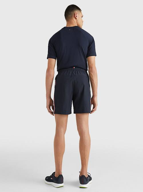 Blue Tommy Hilfiger Sport Performance Tape Training Men's Shorts | TH924SHN