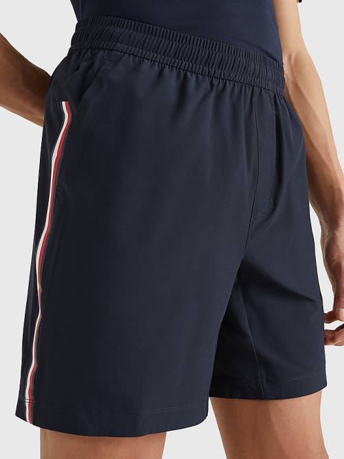 Blue Tommy Hilfiger Sport Performance Tape Training Men\'s Shorts | TH924SHN