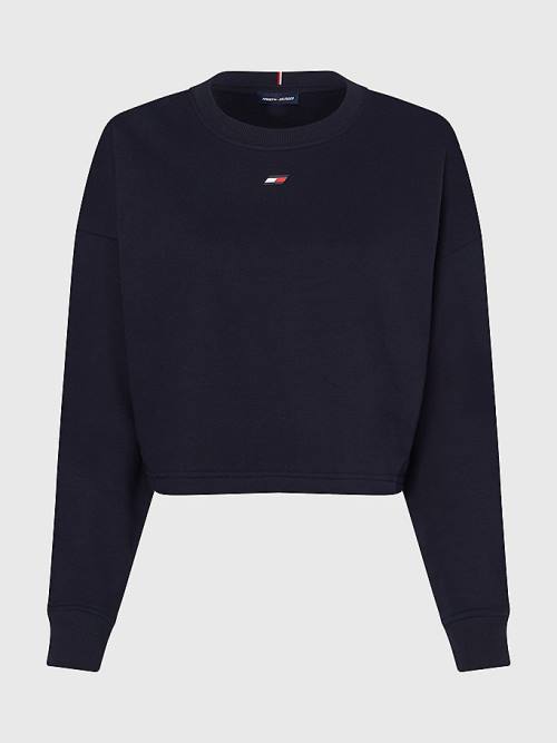 Blue Tommy Hilfiger Sport Repeat Logo Women's Sweatshirts | TH651RTB