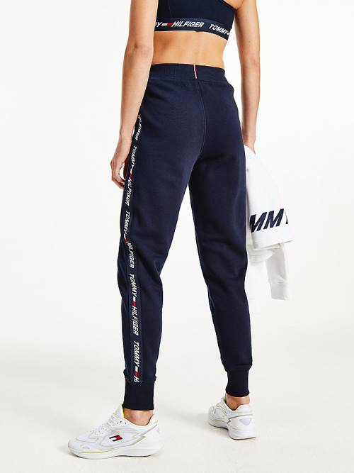 Blue Tommy Hilfiger Sport Signature Tape Regular Fit Joggers Women's Pants | TH087CUO