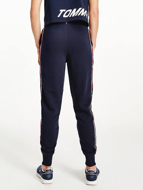 Blue Tommy Hilfiger Sport Signature Tape Regular Fit Joggers Women's Pants | TH904JIP