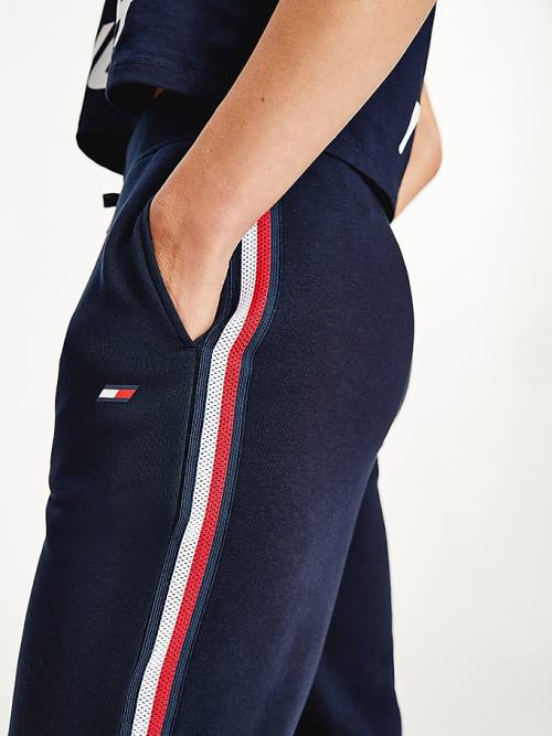 Blue Tommy Hilfiger Sport Signature Tape Regular Fit Joggers Women's Pants | TH904JIP