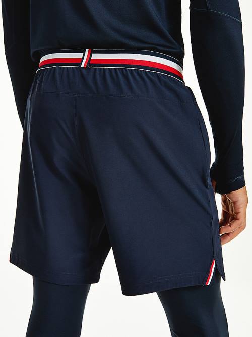 Blue Tommy Hilfiger Sport Signature Tape Recycled Men's Shorts | TH965MAR