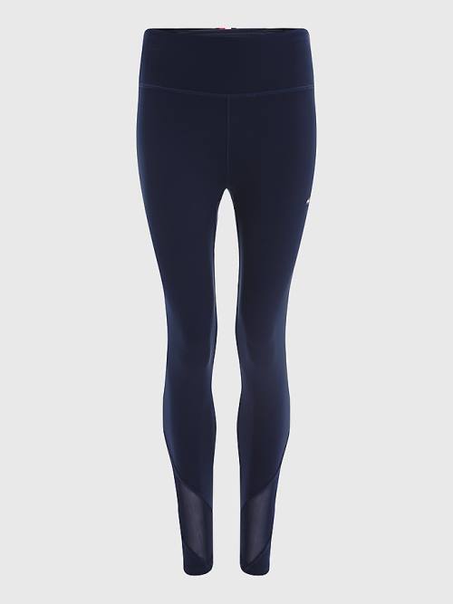 Blue Tommy Hilfiger Sport Skinny Fit Mesh 7/8 Length Women's Leggings | TH283GWS