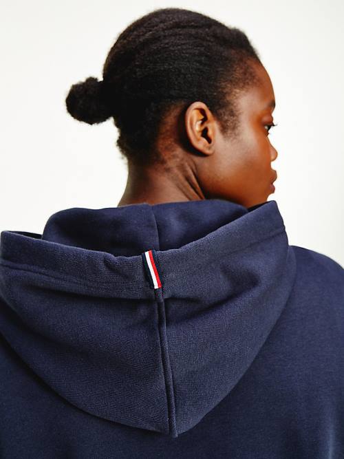 Blue Tommy Hilfiger Sport TH Cool Relaxed Flag Women's Hoodie | TH104PGK