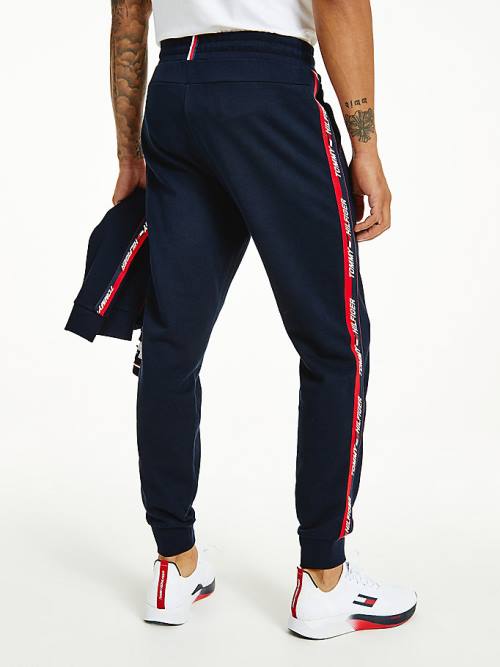 Blue Tommy Hilfiger Sport Tape Joggers Men's Pants | TH728KTA