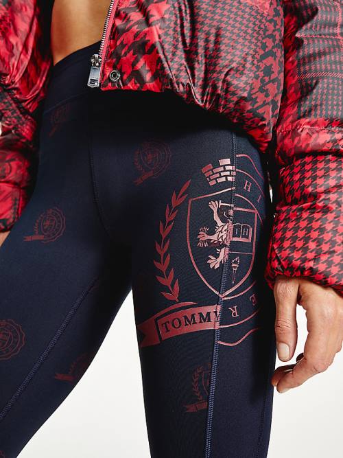 Blue Tommy Hilfiger Sport Tommy Icons Full Length Women's Leggings | TH613XNY