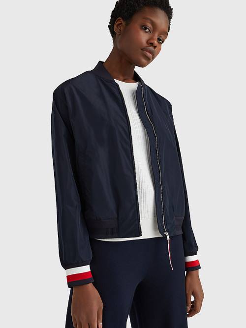 Blue Tommy Hilfiger Sporty Slim Fit Bomber Women\'s Jackets | TH582UXJ