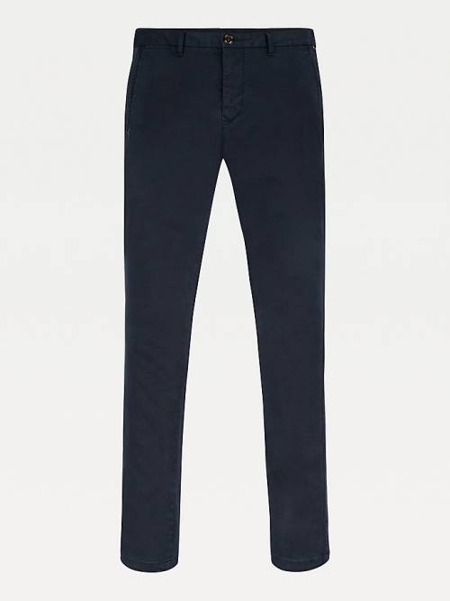 Blue Tommy Hilfiger Stretch Cotton Chinos Men's Pants | TH230OSP