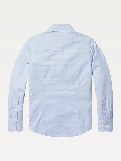 Blue Tommy Hilfiger Stretch Oxford Boys' Shirts | TH284UZN