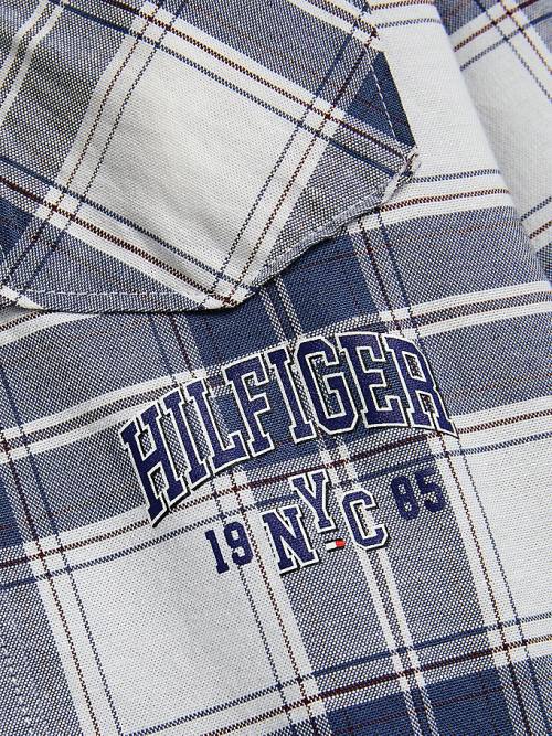 Blue Tommy Hilfiger Stretch Oxford Cotton Check Boys' Shirts | TH351NEI