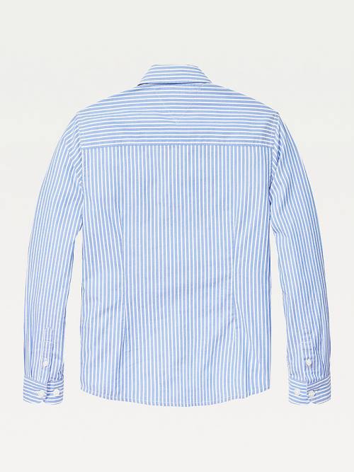 Blue Tommy Hilfiger Stripe Oxford Boys' Shirts | TH165ZDH