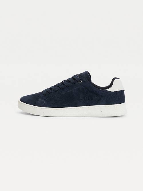 Blue Tommy Hilfiger Suede Cupsole Men's Sneakers | TH714AFN