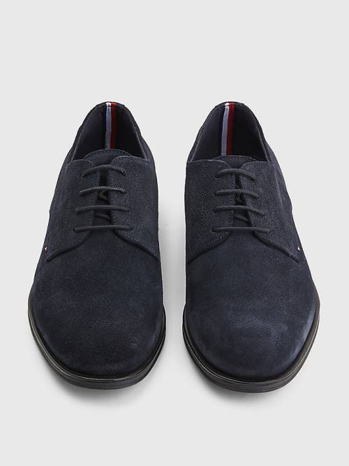 Blue Tommy Hilfiger Suede Derby Men's Formal Shoes | TH743TDH