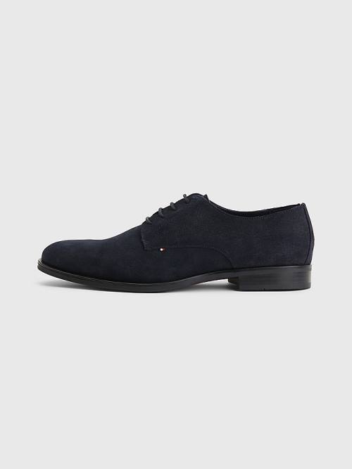 Blue Tommy Hilfiger Suede Derby Men's Formal Shoes | TH743TDH