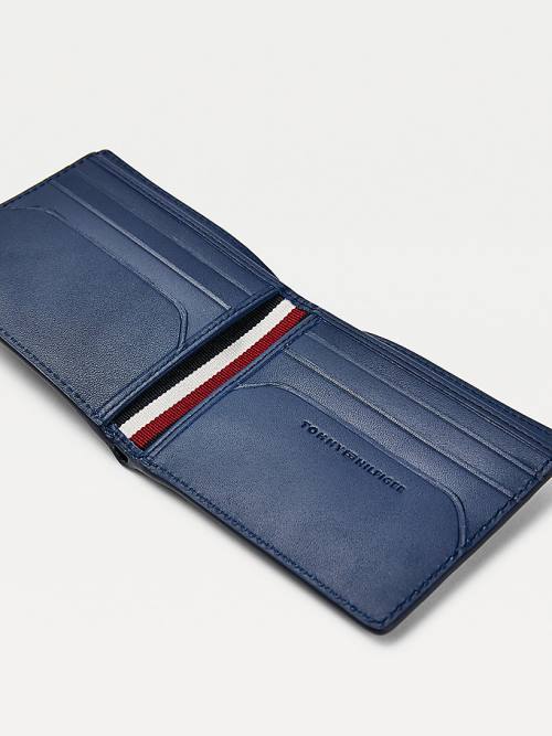 Blue Tommy Hilfiger TH Business Monogram Small Card Men's Wallets | TH062UVB