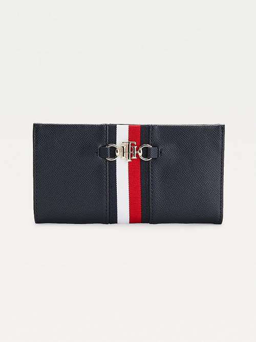 Blue Tommy Hilfiger TH Club Horsebit Large Women\'s Wallets | TH034WAF