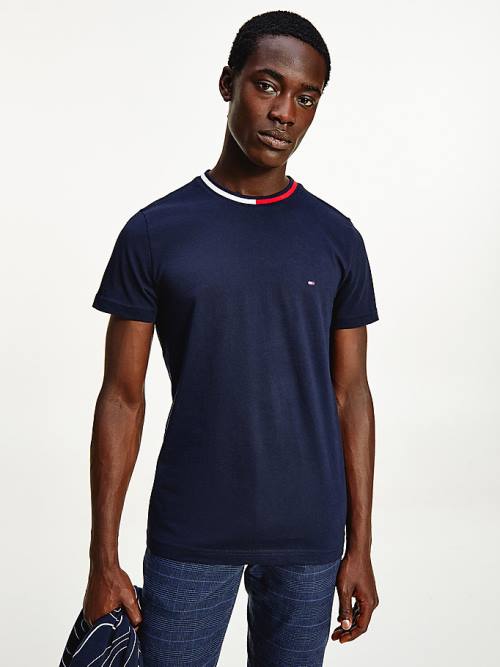 Blue Tommy Hilfiger TH Cool Flag Collar Men\'s T Shirts | TH132FYV