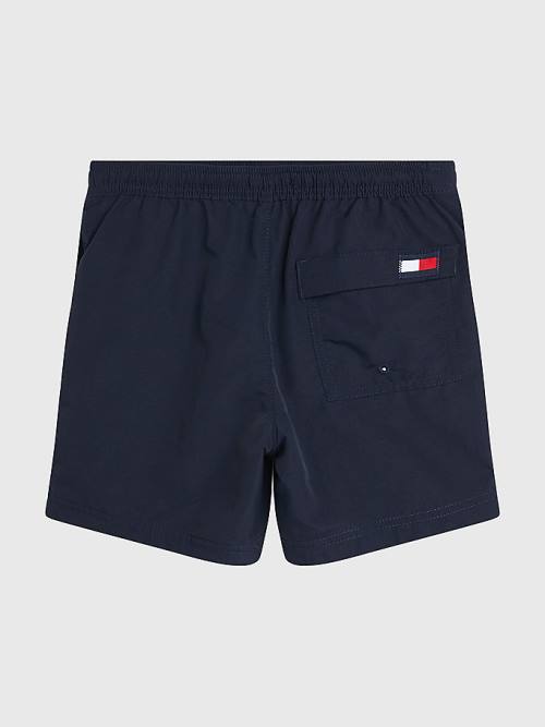 Blue Tommy Hilfiger TH Established Drawstring Mid Length Shorts Boys' Swimwear | TH286RWE