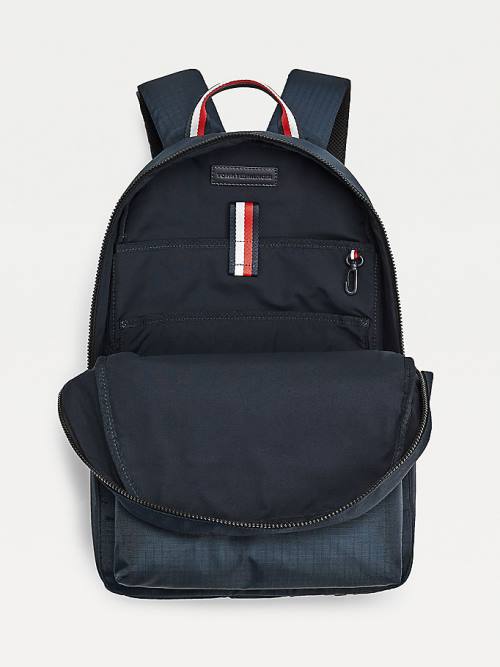 Blue Tommy Hilfiger TH Established Recycled Polyester Backpack Men's Bags | TH506MLC