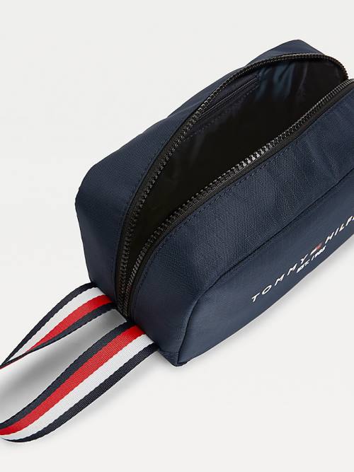 Blue Tommy Hilfiger TH Established Recycled Washbag Men's Bags | TH791DZH