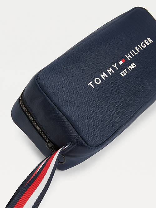 Blue Tommy Hilfiger TH Established Recycled Washbag Men's Bags | TH791DZH