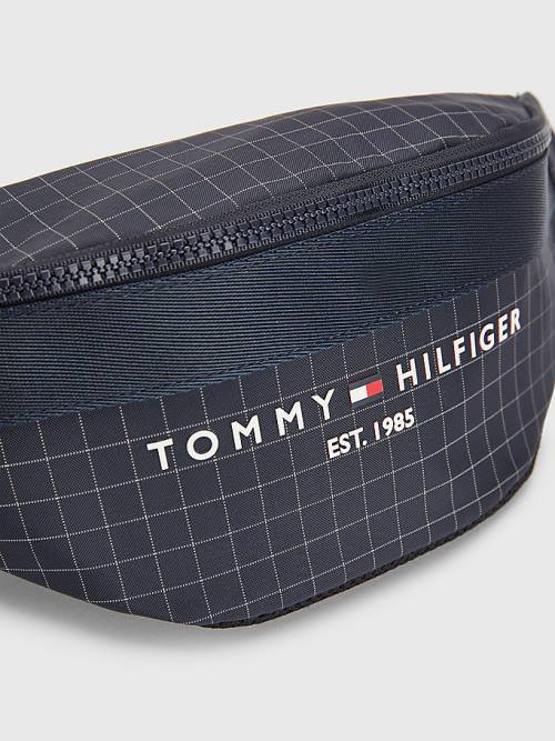 Blue Tommy Hilfiger TH Established Square Print Crossbody Men's Bags | TH328YTR