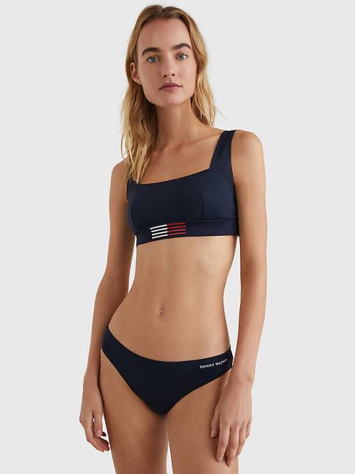 Blue Tommy Hilfiger TH Flex Flag Bikini Bottoms Women's Swimwear | TH036HZF