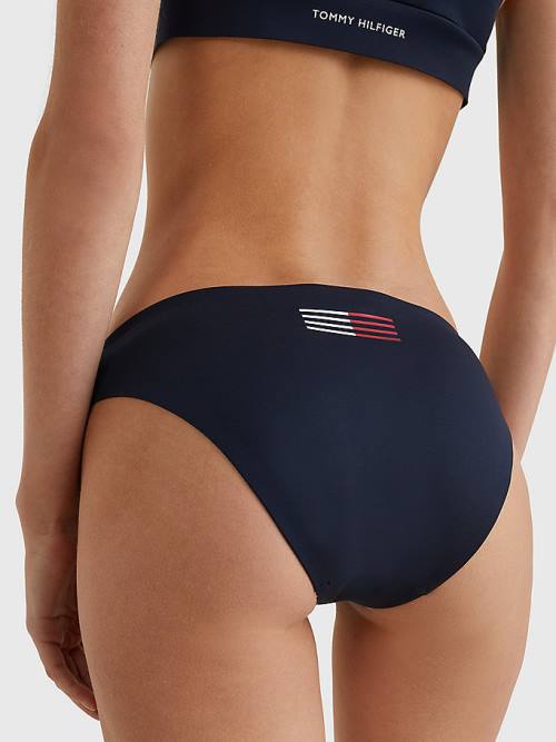 Blue Tommy Hilfiger TH Flex Flag Bikini Bottoms Women's Swimwear | TH036HZF